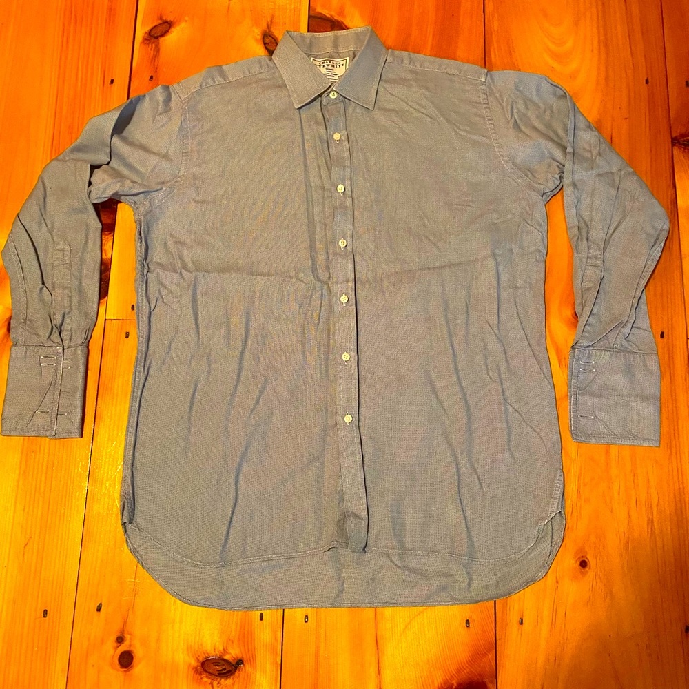 Charles Tyrwhitt Blue French Cuff Dress Shirt Shepherd Check sz 17/35 chest 43
